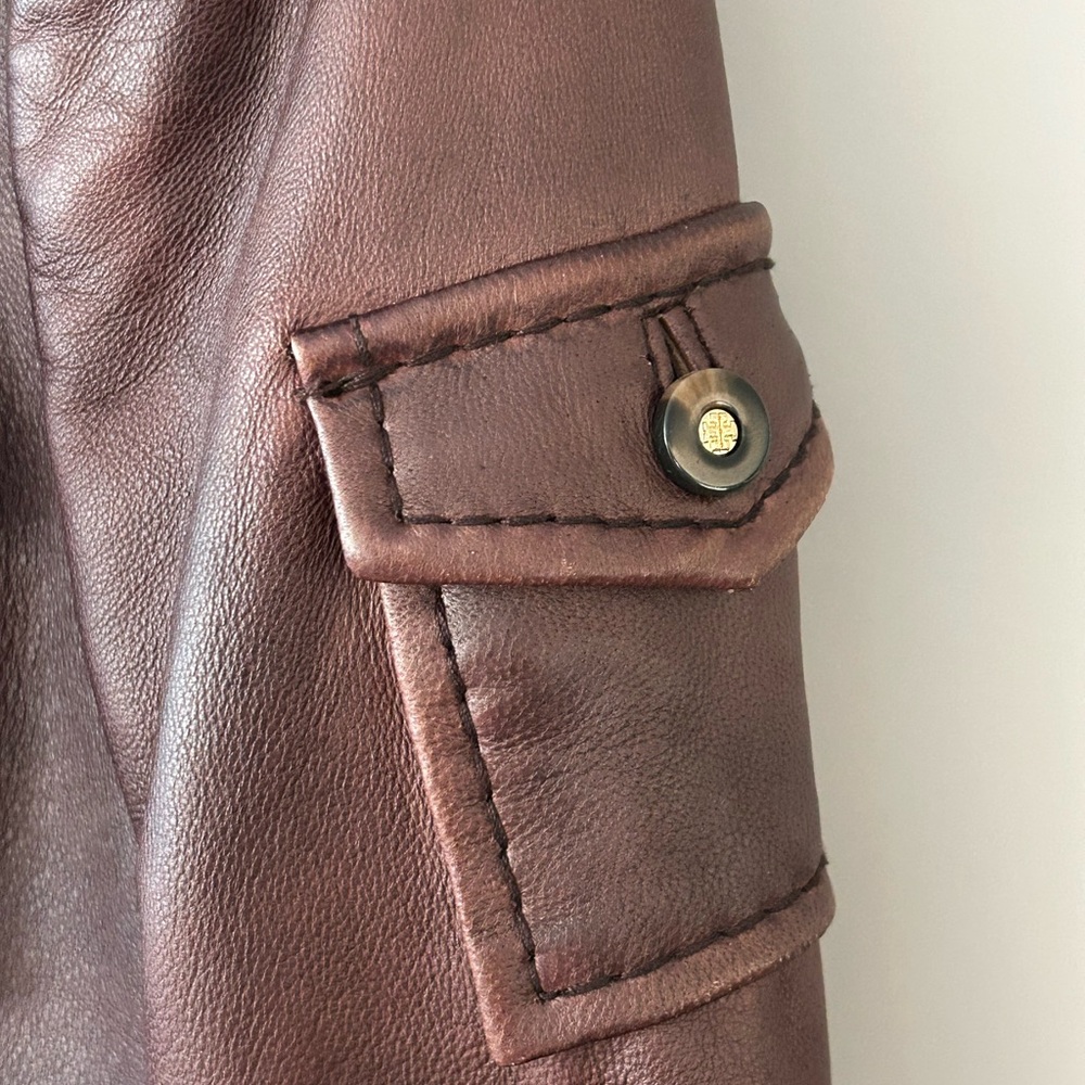 Tory Burch brown leather Sgt Pepper jacket size 6 - Picture 10 of 12